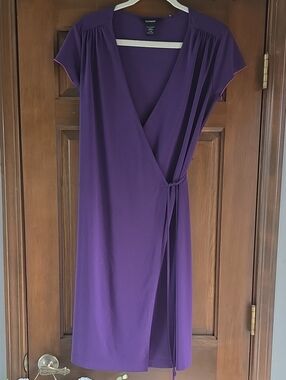 Vintage Express Purple Wrap Dress Sz 11/12